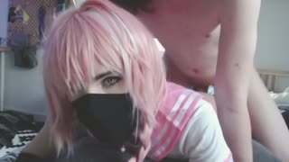 Cosplay femboy feels dick in the ass